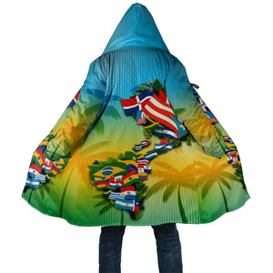 Caribbean-American Heritage Month Cloak Colorful Caribbean & Latin American Flag Map