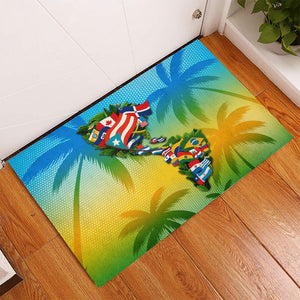 Caribbean-American Heritage Month Rubber Doormat Colorful Caribbean & Latin American Flag Map