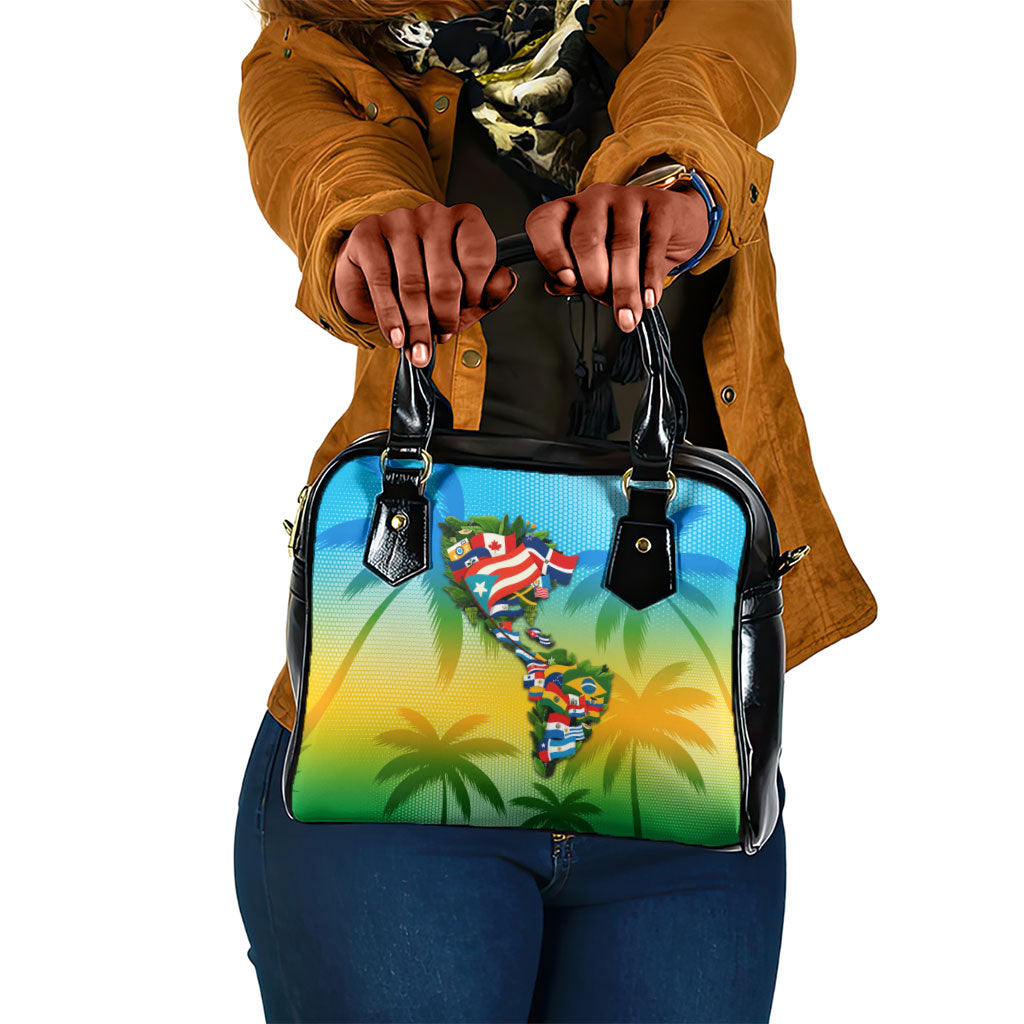 Caribbean-American Heritage Month Shoulder Handbag Colorful Caribbean & Latin American Flag Map