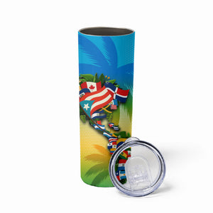 Caribbean-American Heritage Month Skinny Tumbler Colorful Caribbean & Latin American Flag Map