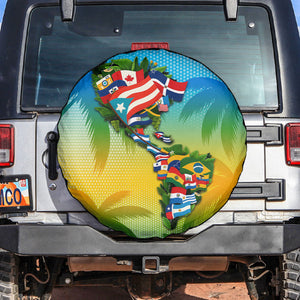Caribbean-American Heritage Month Spare Tire Cover Colorful Caribbean & Latin American Flag Map