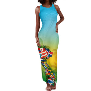 Caribbean-American Heritage Month Tank Maxi Dress Colorful Caribbean & Latin American Flag Map
