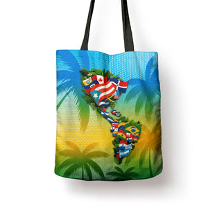 Caribbean-American Heritage Month Tote Bag Colorful Caribbean & Latin American Flag Map