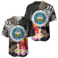 Caribbean American Heritage Month Baseball Jersey Tribal Pattern Tropical Hibiscus Flower