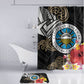 Caribbean American Heritage Month Bathroom Set Tribal Pattern Tropical Hibiscus Flower