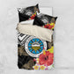 Caribbean American Heritage Month Bedding Set Tribal Pattern Tropical Hibiscus Flower