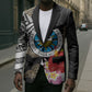 Caribbean American Heritage Month Blazer Tribal Pattern Tropical Hibiscus Flower