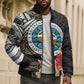 Caribbean American Heritage Month Bomber Puffer Jacket Tribal Pattern Tropical Hibiscus Flower