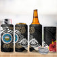 Caribbean American Heritage Month 4 in 1 Can Cooler Tumbler Tribal Pattern Tropical Hibiscus Flower