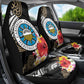 Caribbean American Heritage Month Car Seat Cover Tribal Pattern Tropical Hibiscus Flower