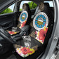 Caribbean American Heritage Month Car Seat Cover Tribal Pattern Tropical Hibiscus Flower