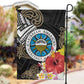 Caribbean American Heritage Month Garden Flag Tribal Pattern Tropical Hibiscus Flower