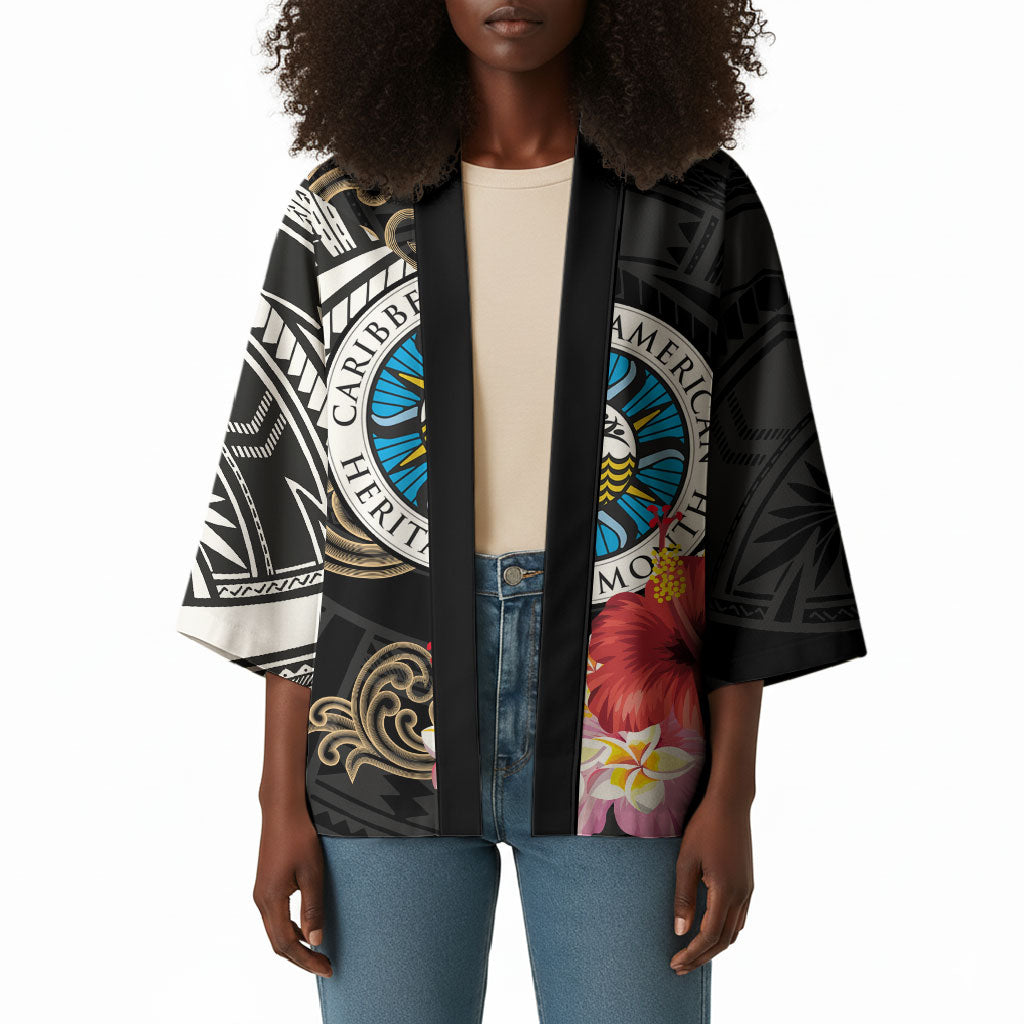 Caribbean American Heritage Month Kimono Tribal Pattern Tropical Hibiscus Flower