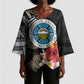 Caribbean American Heritage Month Kimono Sleeve Blouse Tribal Pattern Tropical Hibiscus Flower