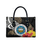 Caribbean American Heritage Month Leather Bag Tribal Pattern Tropical Hibiscus Flower