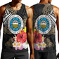 Caribbean American Heritage Month Men Tank Top Tribal Pattern Tropical Hibiscus Flower