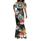 Caribbean American Heritage Month Mermaid Dress Tribal Pattern Tropical Hibiscus Flower