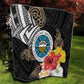 Caribbean American Heritage Month Quilt Tribal Pattern Tropical Hibiscus Flower