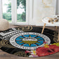 Caribbean American Heritage Month Round Carpet Tribal Pattern Tropical Hibiscus Flower