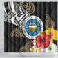 Caribbean American Heritage Month Shower Curtain Tribal Pattern Tropical Hibiscus Flower