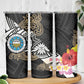 Caribbean American Heritage Month Skinny Tumbler Tribal Pattern Tropical Hibiscus Flower