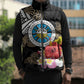 Caribbean American Heritage Month Sleeveless Puffer Jacket Tribal Pattern Tropical Hibiscus Flower