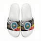Caribbean American Heritage Month Slide Sandals Tribal Pattern Tropical Hibiscus Flower