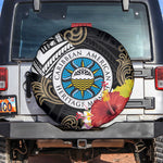 Caribbean American Heritage Month Spare Tire Cover Tribal Pattern Tropical Hibiscus Flower