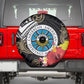 Caribbean American Heritage Month Spare Tire Cover Tribal Pattern Tropical Hibiscus Flower