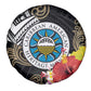 Caribbean American Heritage Month Spare Tire Cover Tribal Pattern Tropical Hibiscus Flower