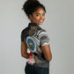 Caribbean American Heritage Month Women Polo Shirt Tribal Pattern Tropical Hibiscus Flower