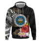 Caribbean American Heritage Month Zip Hoodie Tribal Pattern Tropical Hibiscus Flower