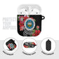 Caribbean American Heritage Month AirPods Case Tropical Hibiscus Flower Tribal Tattoo