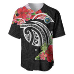 Caribbean American Heritage Month Baseball Jersey Tropical Hibiscus Flower Tribal Tattoo