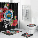 Caribbean American Heritage Month Bathroom Set Tropical Hibiscus Flower Tribal Tattoo