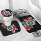 Caribbean American Heritage Month Bathroom Set Tropical Hibiscus Flower Tribal Tattoo