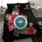 Caribbean American Heritage Month Bedding Set Tropical Hibiscus Flower Tribal Tattoo