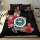 Caribbean American Heritage Month Bedding Set Tropical Hibiscus Flower Tribal Tattoo
