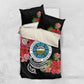 Caribbean American Heritage Month Bedding Set Tropical Hibiscus Flower Tribal Tattoo