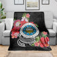 Caribbean American Heritage Month Blanket Tropical Hibiscus Flower Tribal Tattoo
