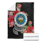 Caribbean American Heritage Month Blanket Tropical Hibiscus Flower Tribal Tattoo