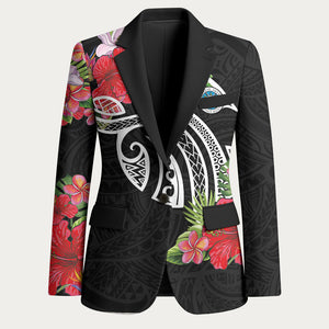 Caribbean American Heritage Month Blazer Tropical Hibiscus Flower Tribal Tattoo