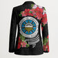 Caribbean American Heritage Month Blazer Tropical Hibiscus Flower Tribal Tattoo
