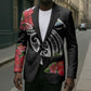 Caribbean American Heritage Month Blazer Tropical Hibiscus Flower Tribal Tattoo