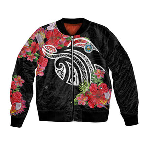 Caribbean American Heritage Month Bomber Jacket Tropical Hibiscus Flower Tribal Tattoo