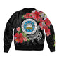 Caribbean American Heritage Month Bomber Jacket Tropical Hibiscus Flower Tribal Tattoo