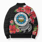 Caribbean American Heritage Month Bomber Puffer Jacket Tropical Hibiscus Flower Tribal Tattoo