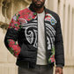 Caribbean American Heritage Month Bomber Puffer Jacket Tropical Hibiscus Flower Tribal Tattoo