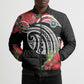 Caribbean American Heritage Month Bomber Puffer Jacket Tropical Hibiscus Flower Tribal Tattoo