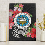 Caribbean American Heritage Month Canvas Wall Art Tropical Hibiscus Flower Tribal Tattoo